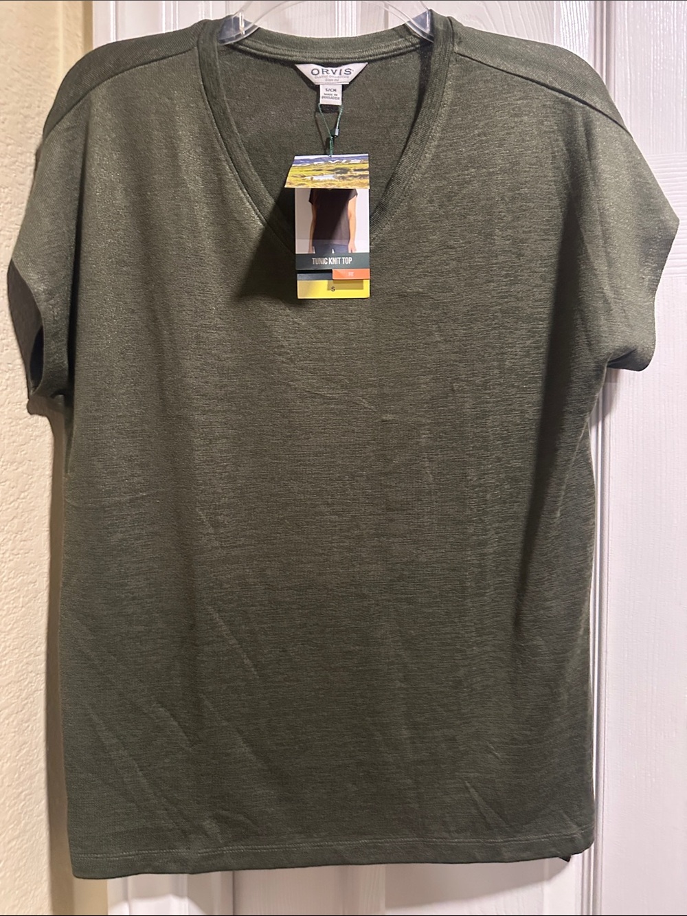 Orvis Olive Green Short-Sleeve V-Neck Tunic